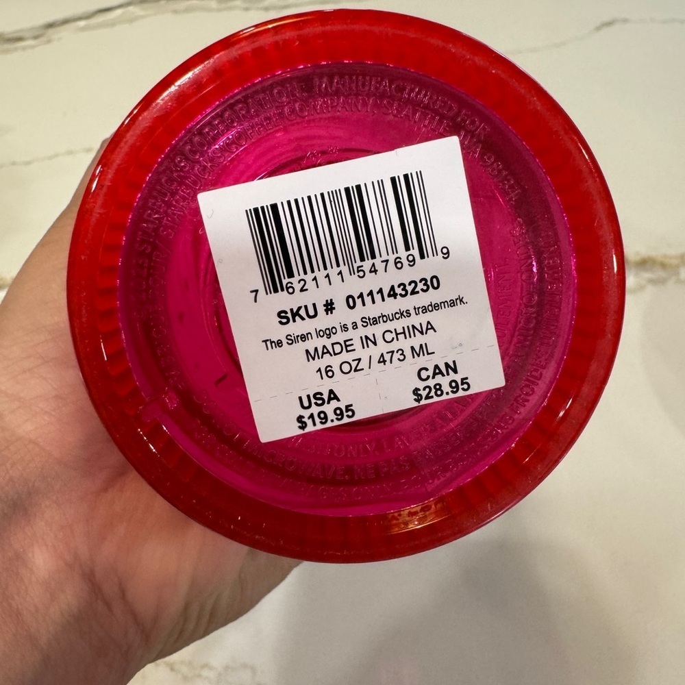 Starbucks Pink Bling Cold Cup 16oz – Gently Used - Picture 4 of 4
